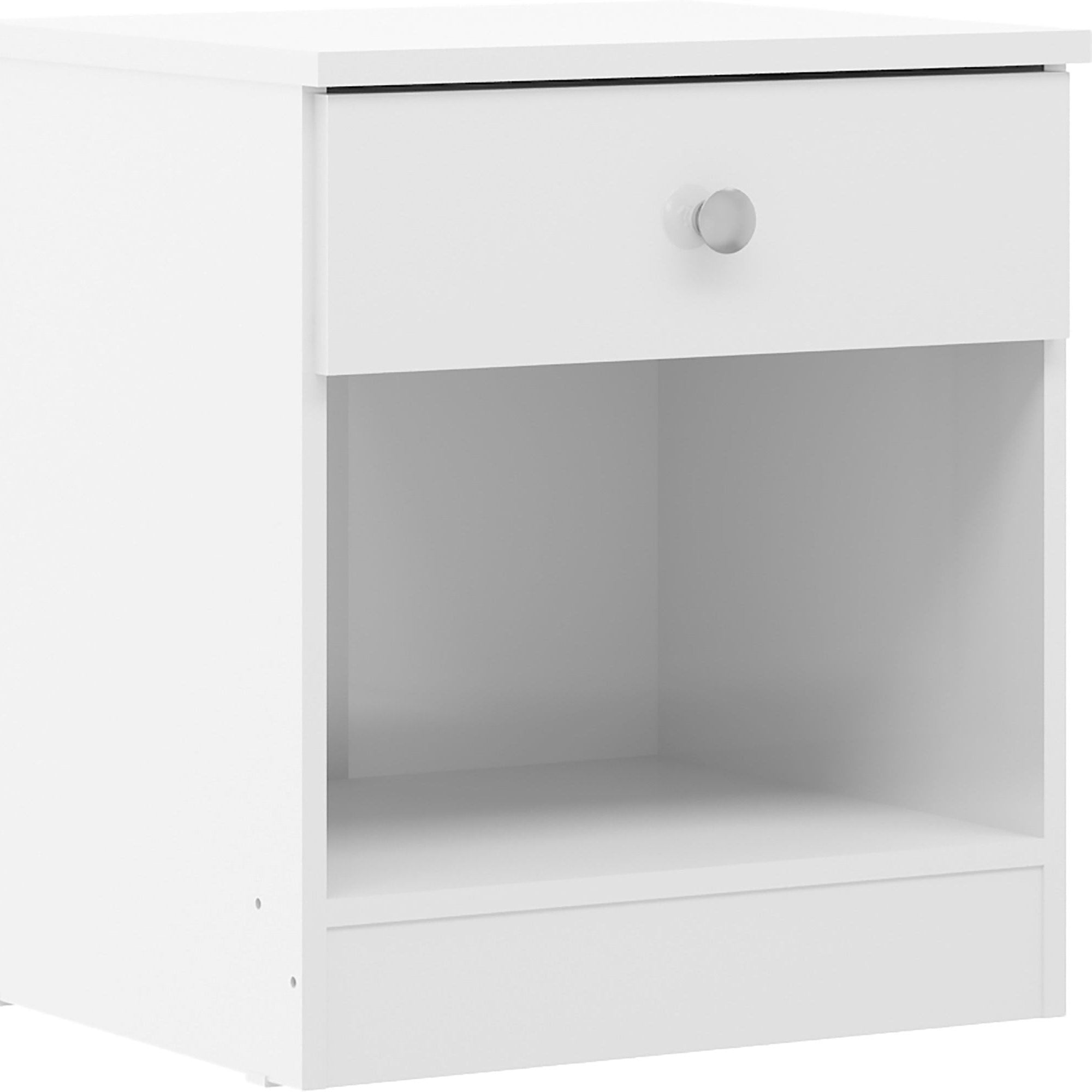 Denver 1 Drawer Bedside - White Gloss