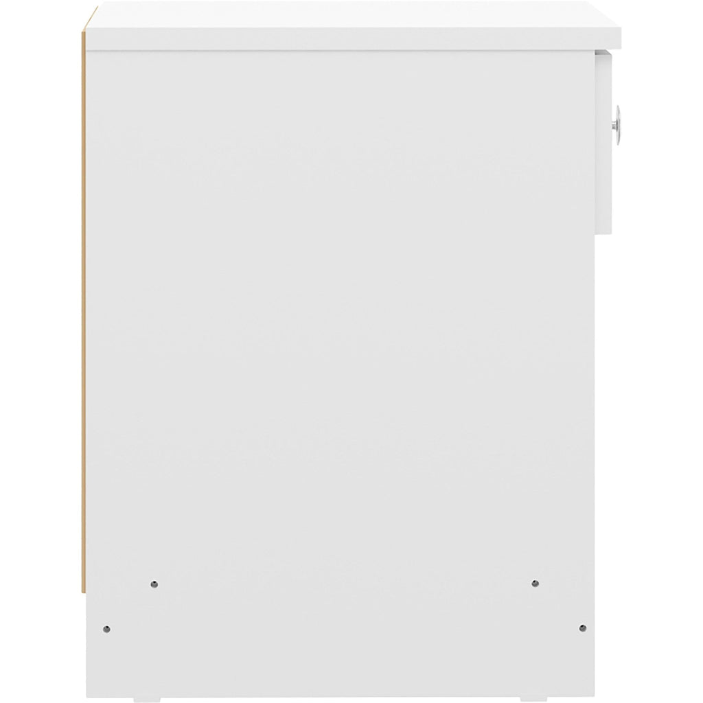 Denver 1 Drawer Bedside - White Gloss