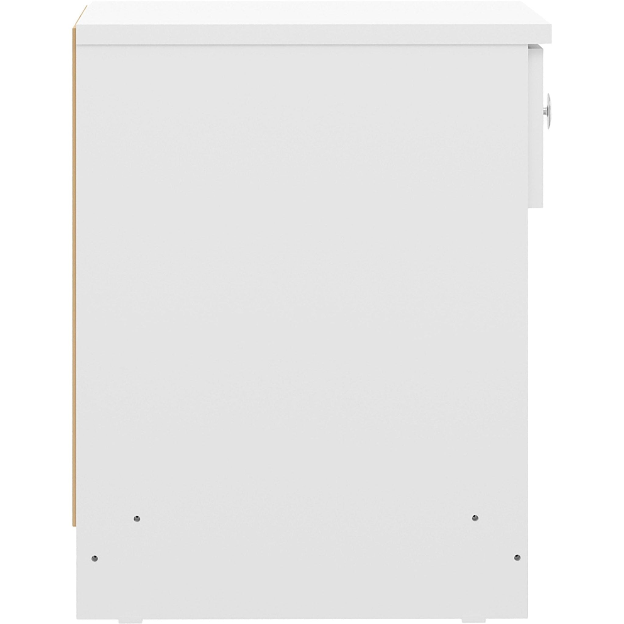 Denver 1 Drawer Bedside - White Gloss