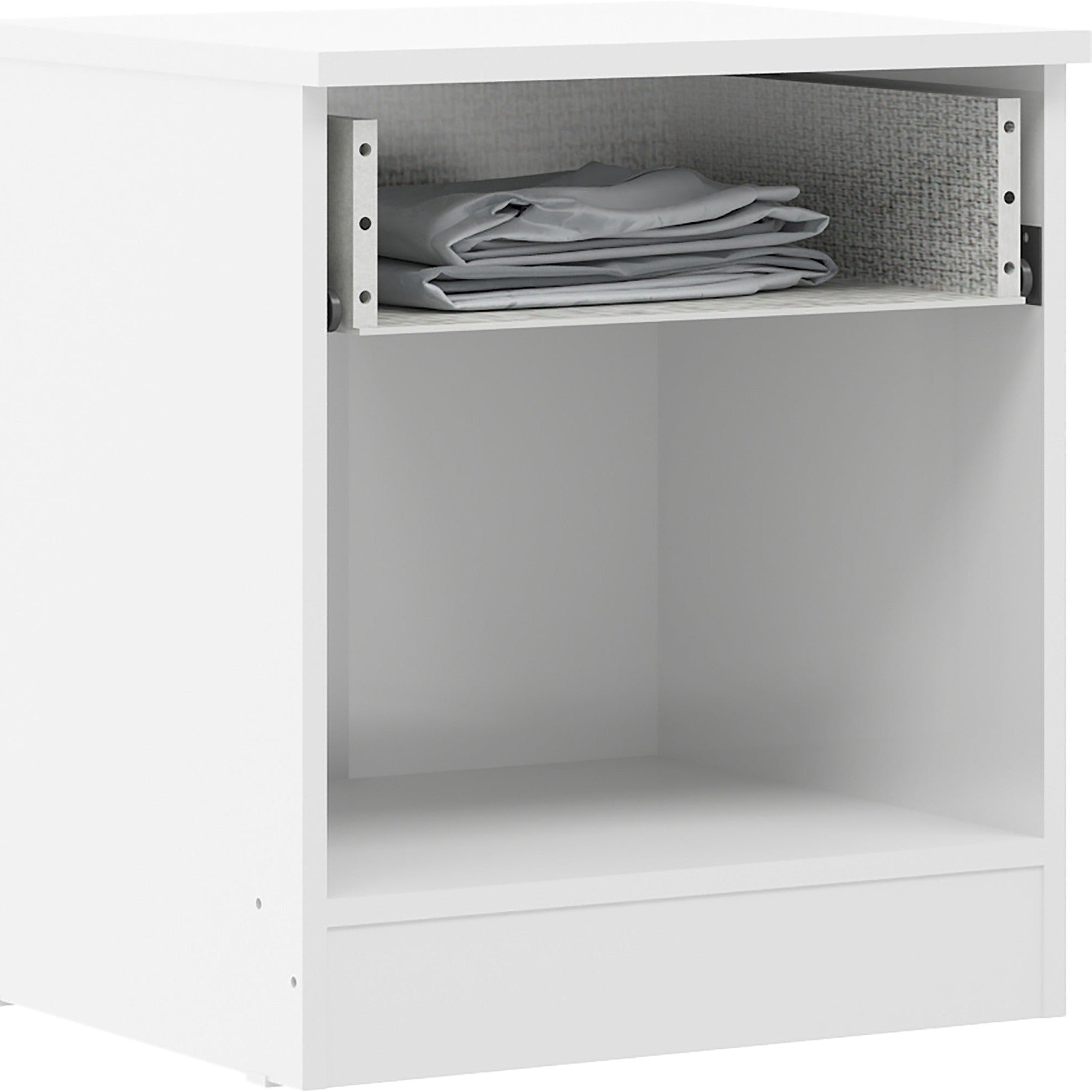 Denver 1 Drawer Bedside - White Gloss