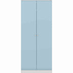 Denver 2 Door Wardrobe - White/Blue Gloss