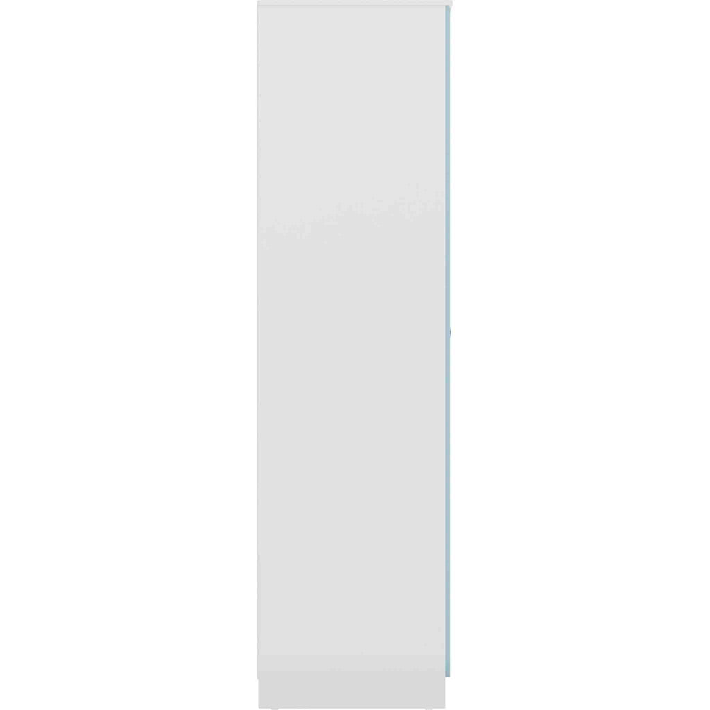 Denver 2 Door Wardrobe - White/Blue Gloss