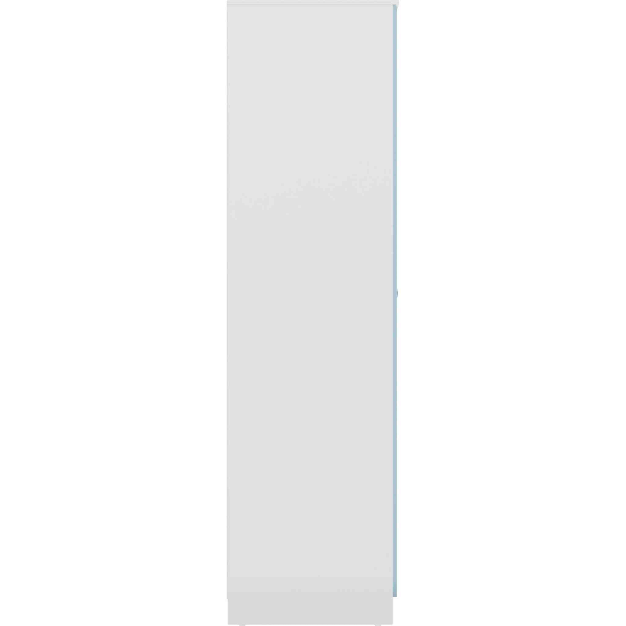 Denver 2 Door Wardrobe - White/Blue Gloss