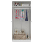 Denver 2 Door Wardrobe - White/Blue Gloss