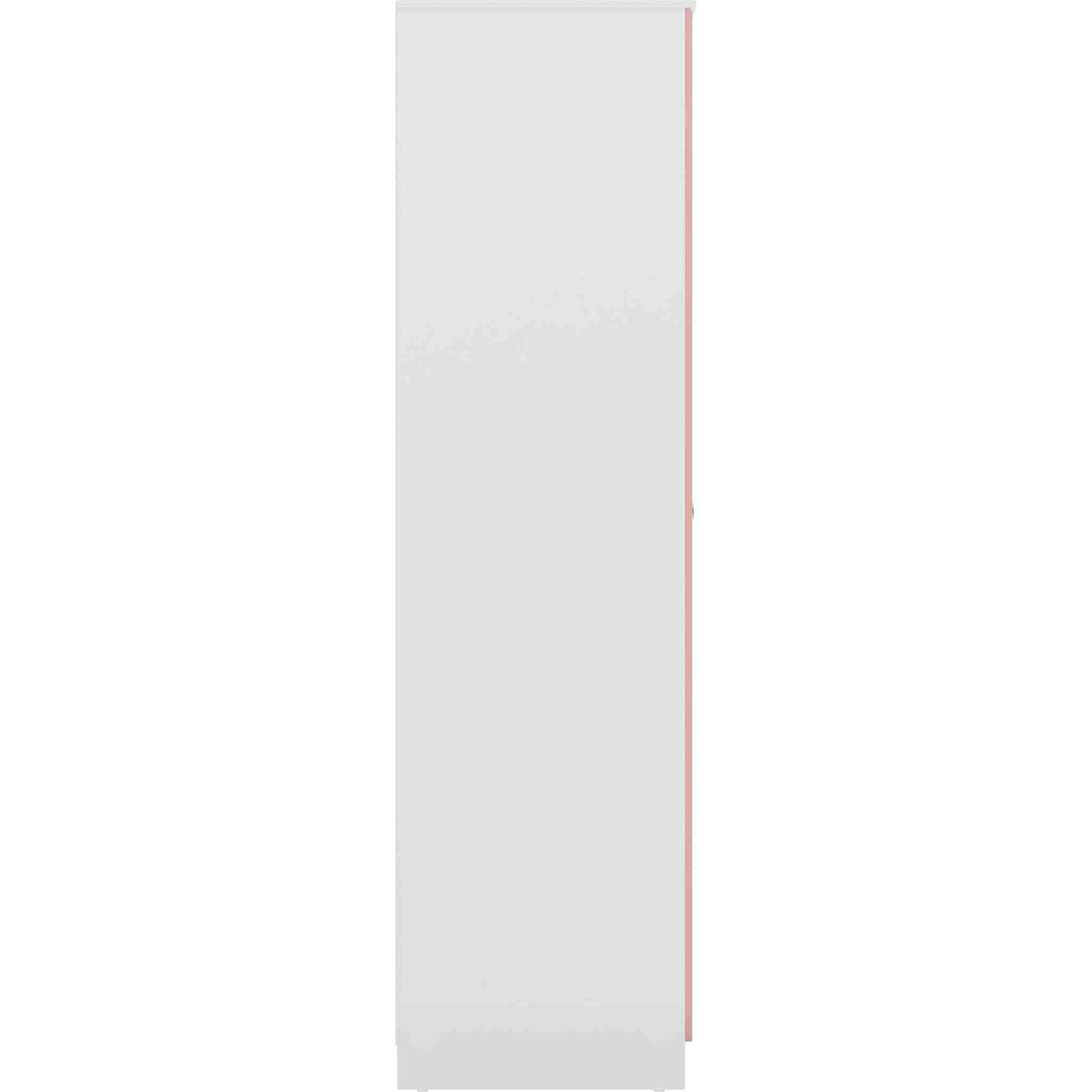Denver 2 Door Wardrobe - White/Pink Gloss