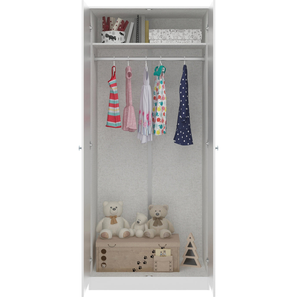Denver 2 Door Wardrobe - White/Pink Gloss