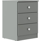 Denver 3 Drawer Bedside - Grey Gloss