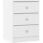 Denver 3 Drawer Bedside - White Gloss