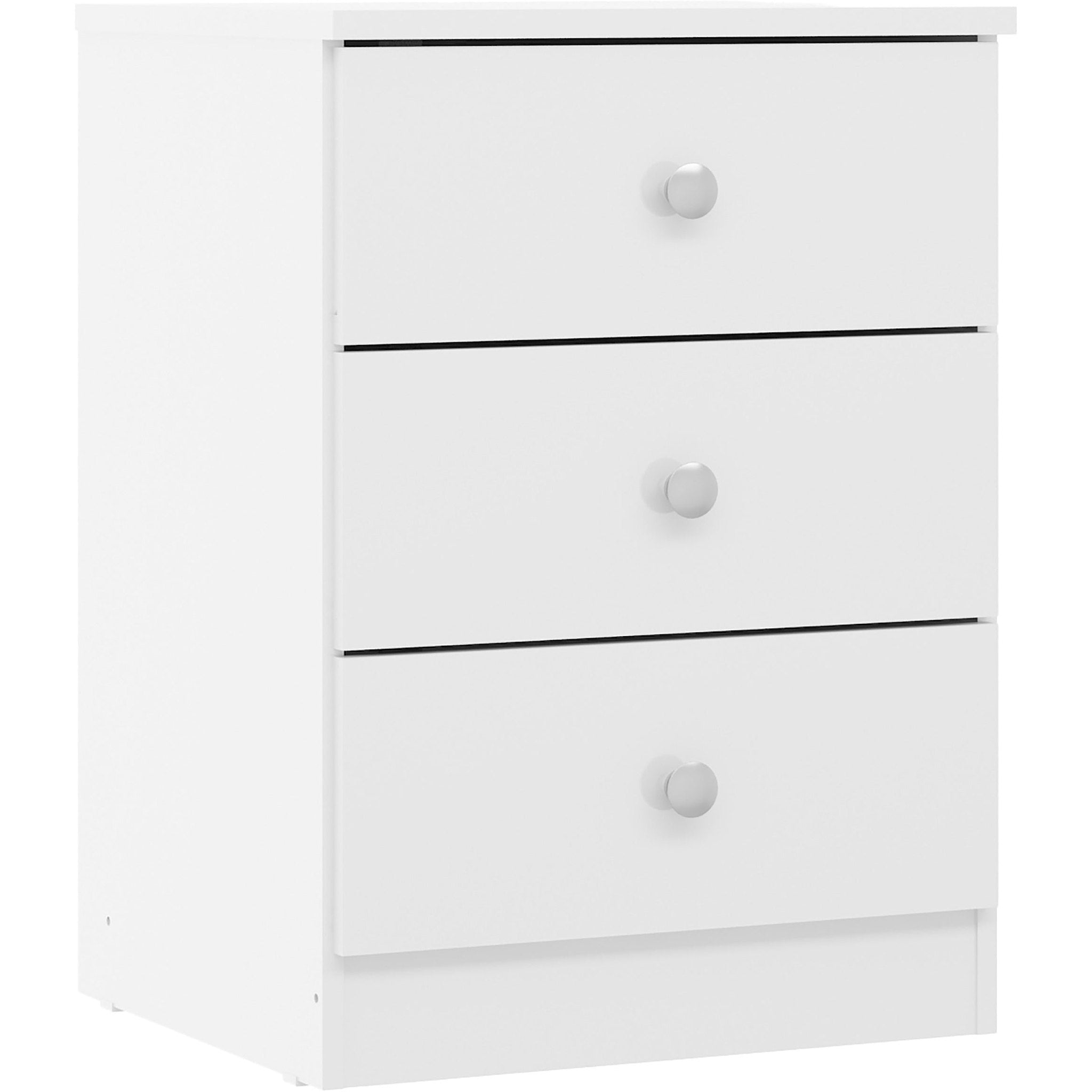 Denver 3 Drawer Bedside - White Gloss