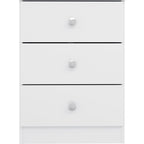 Denver 3 Drawer Bedside - White Gloss