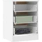 Denver 3 Drawer Bedside - White Gloss