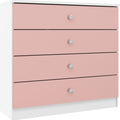 Denver 4 Drawer Chest - White/Pink Gloss