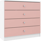 Denver 4 Drawer Chest - White/Pink Gloss