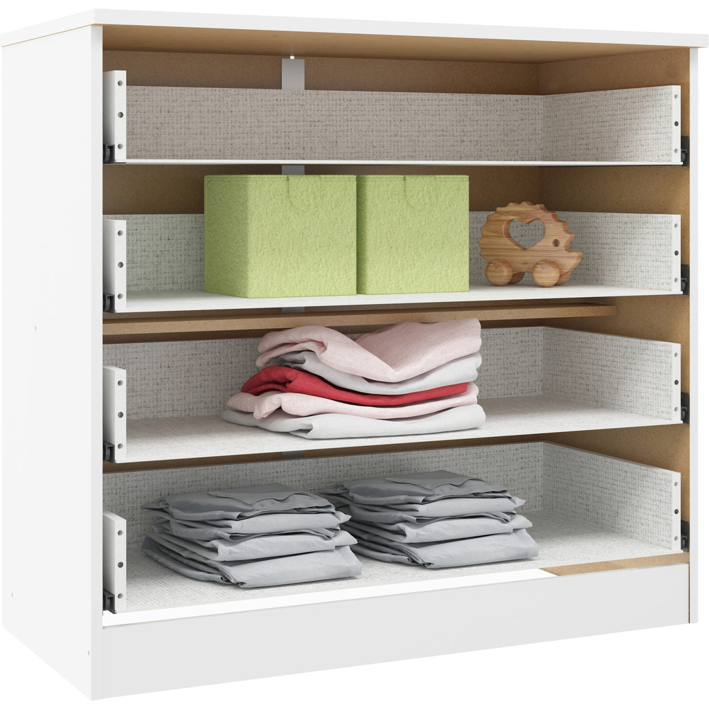 Denver 4 Drawer Chest - White/Pink Gloss