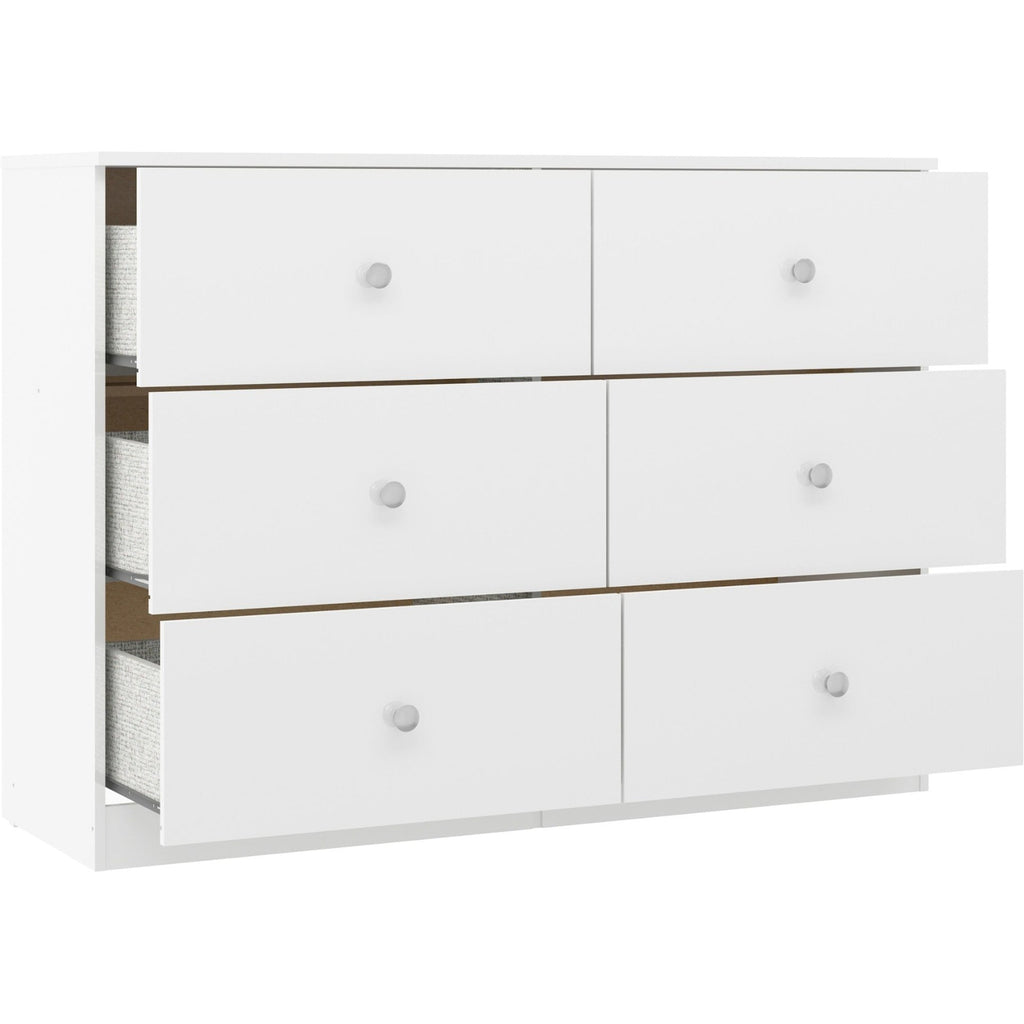 Denver 6 Drawer Chest - White Gloss