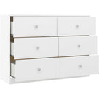 Denver 6 Drawer Chest - White Gloss