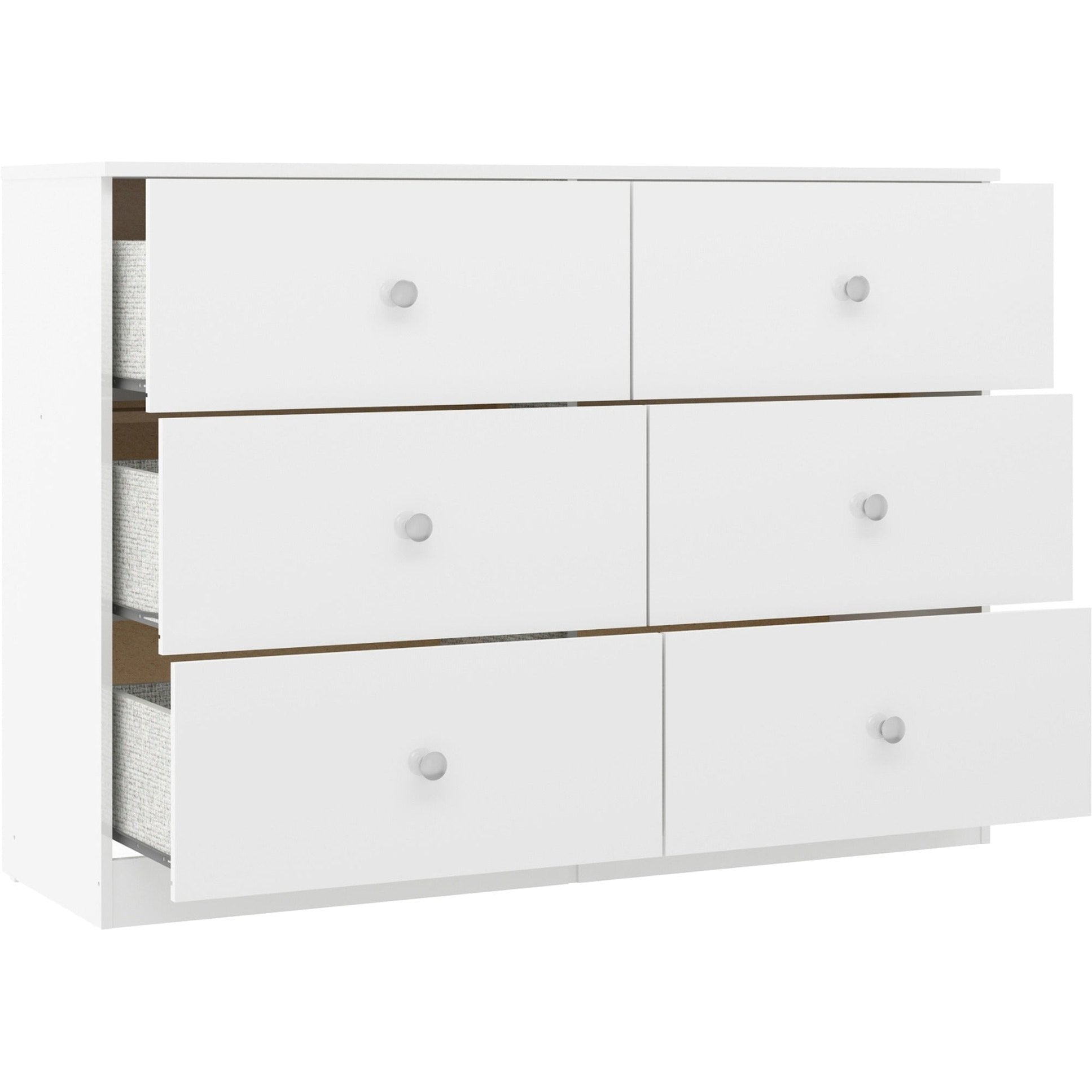 Denver 6 Drawer Chest - White Gloss