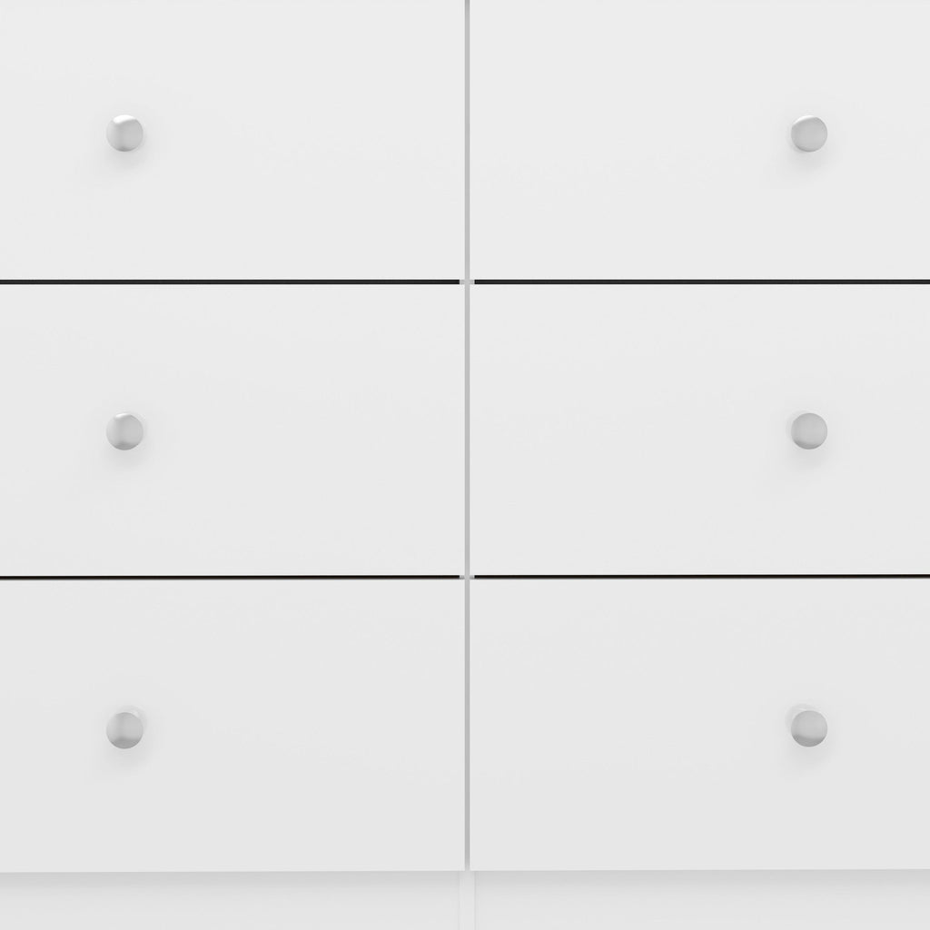 Denver 6 Drawer Chest - White Gloss