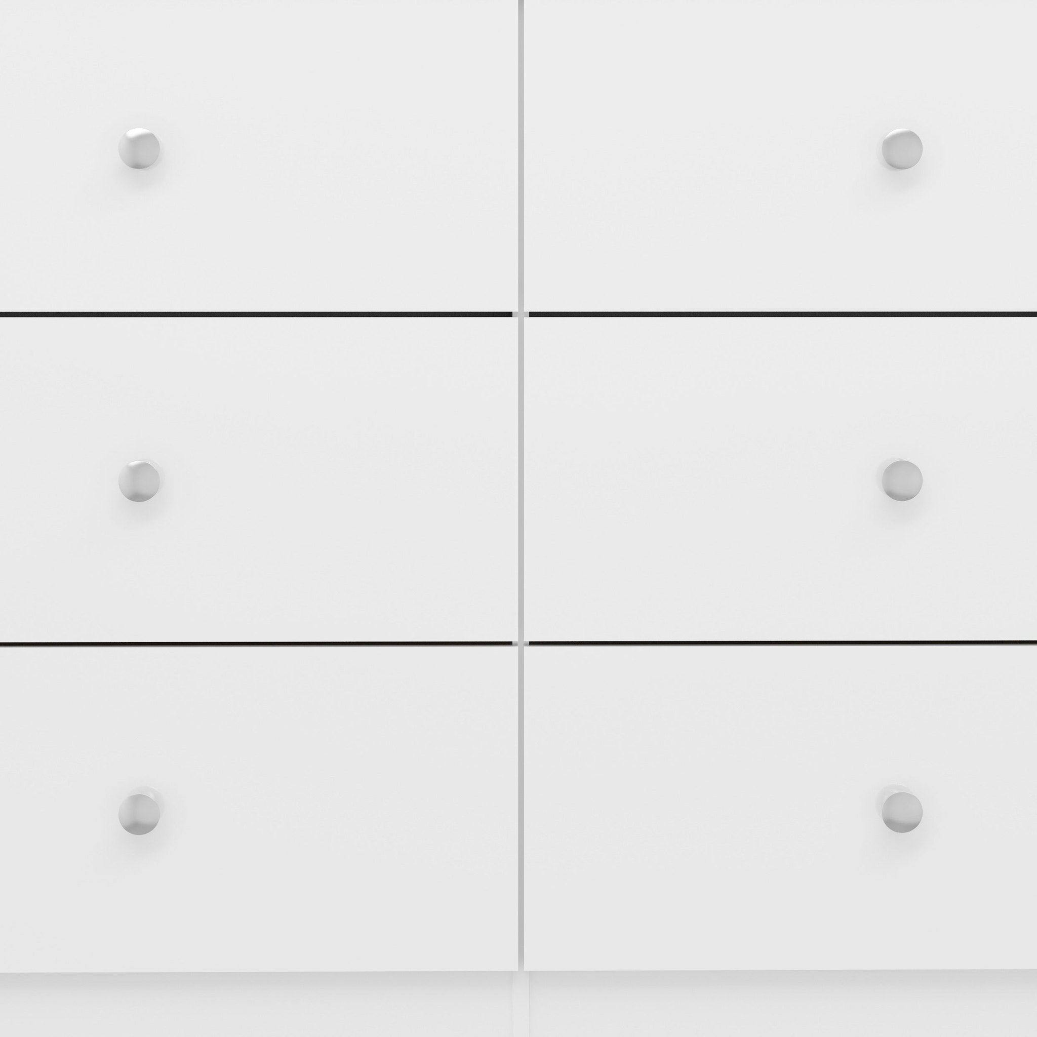 Denver 6 Drawer Chest - White Gloss