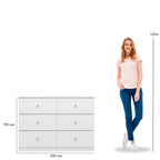Denver 6 Drawer Chest - White Gloss