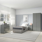 Denver 3 Drawer Bedside - Grey Gloss