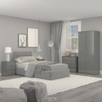 Denver 3 Drawer Bedside - Grey Gloss