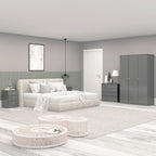 Denver 3 Drawer Bedside - Grey Gloss