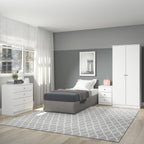 Denver 3 Drawer Bedside - White Gloss