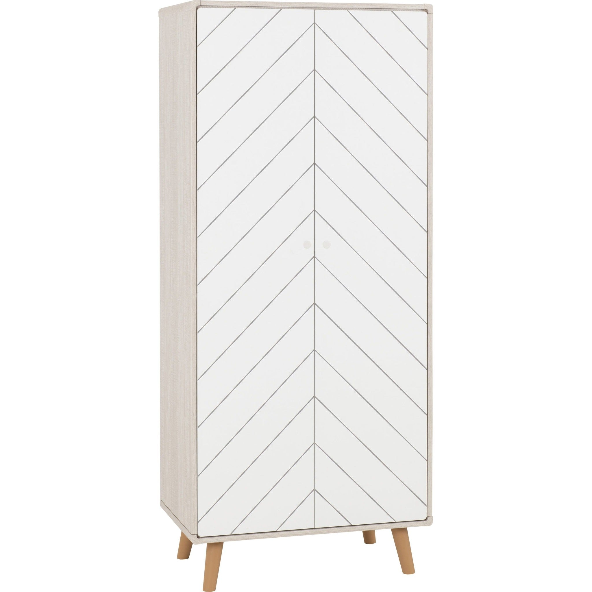 Dixie 2 Door Wardrobe - Dusty Grey/White
