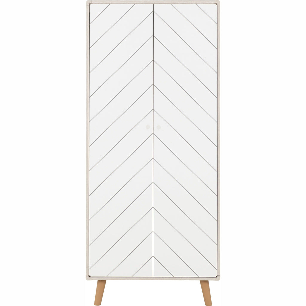 Dixie 2 Door Wardrobe - Dusty Grey/White
