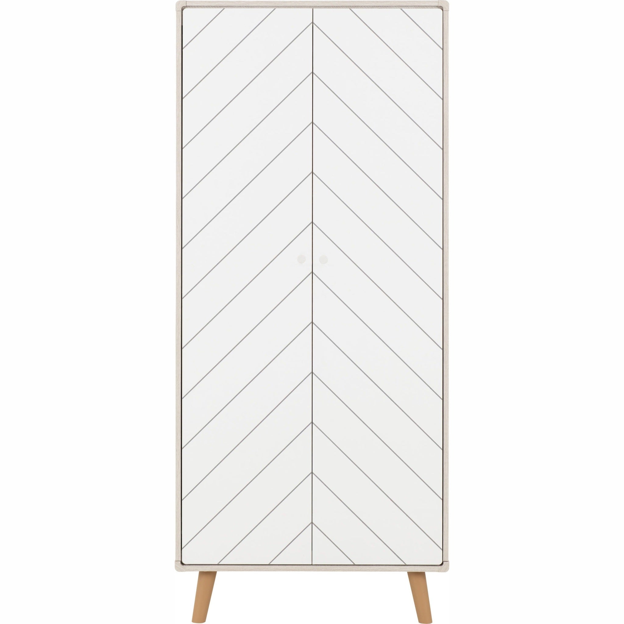 Dixie 2 Door Wardrobe - Dusty Grey/White
