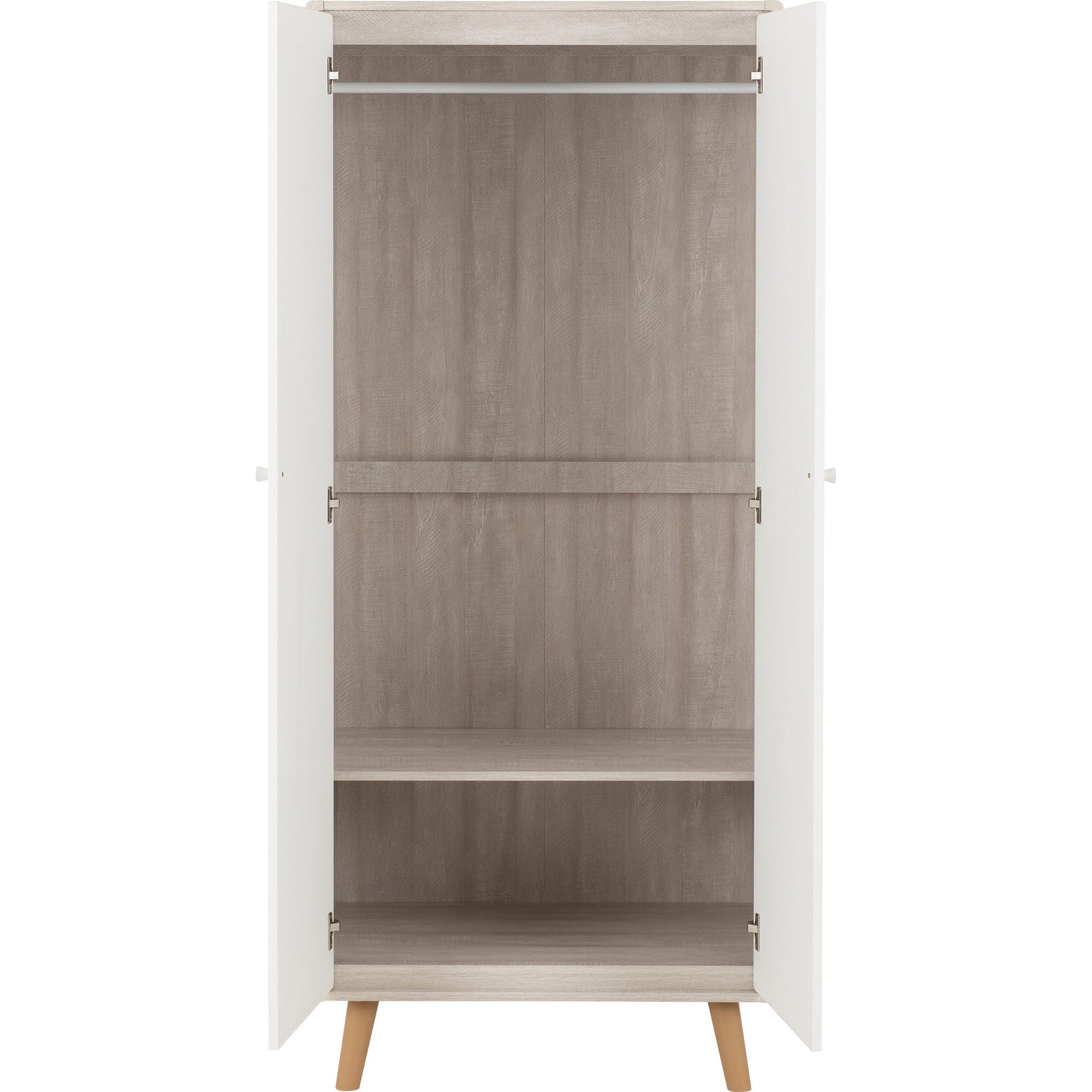 Dixie 2 Door Wardrobe - Dusty Grey/White