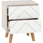 Dixie 2 Drawer Bedside - Dusty Grey/White