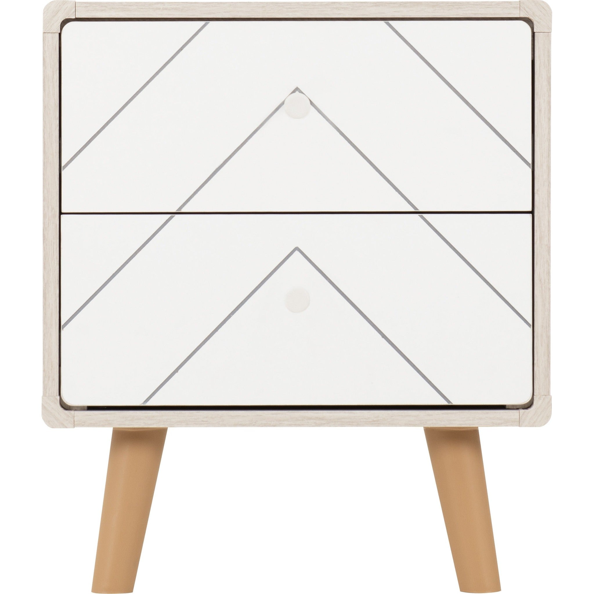 Dixie 2 Drawer Bedside - Dusty Grey/White