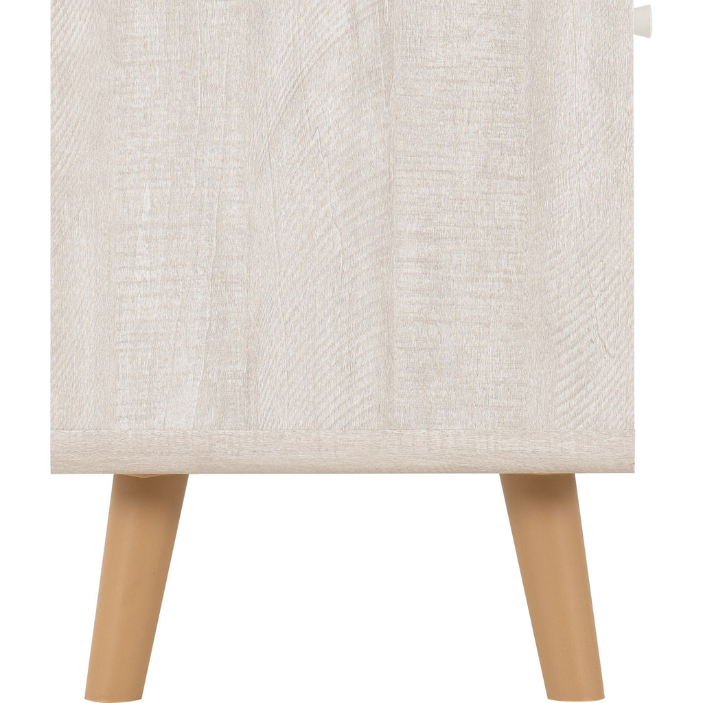 Dixie 2 Drawer Bedside - Dusty Grey/White