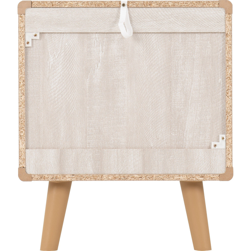 Dixie 2 Drawer Bedside - Dusty Grey/White