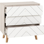 Dixie 3 Drawer Chest - Dusty Grey/White
