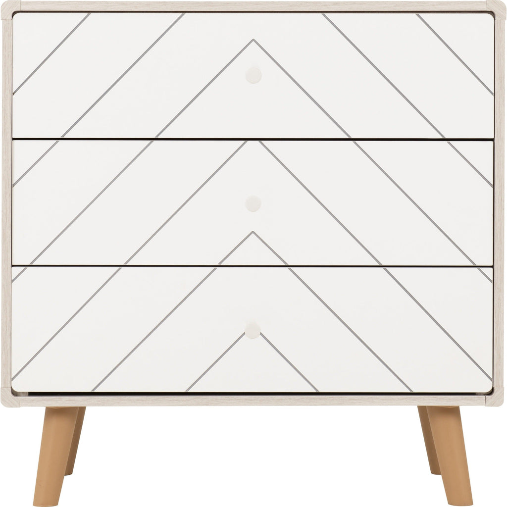 Dixie 3 Drawer Chest - Dusty Grey/White