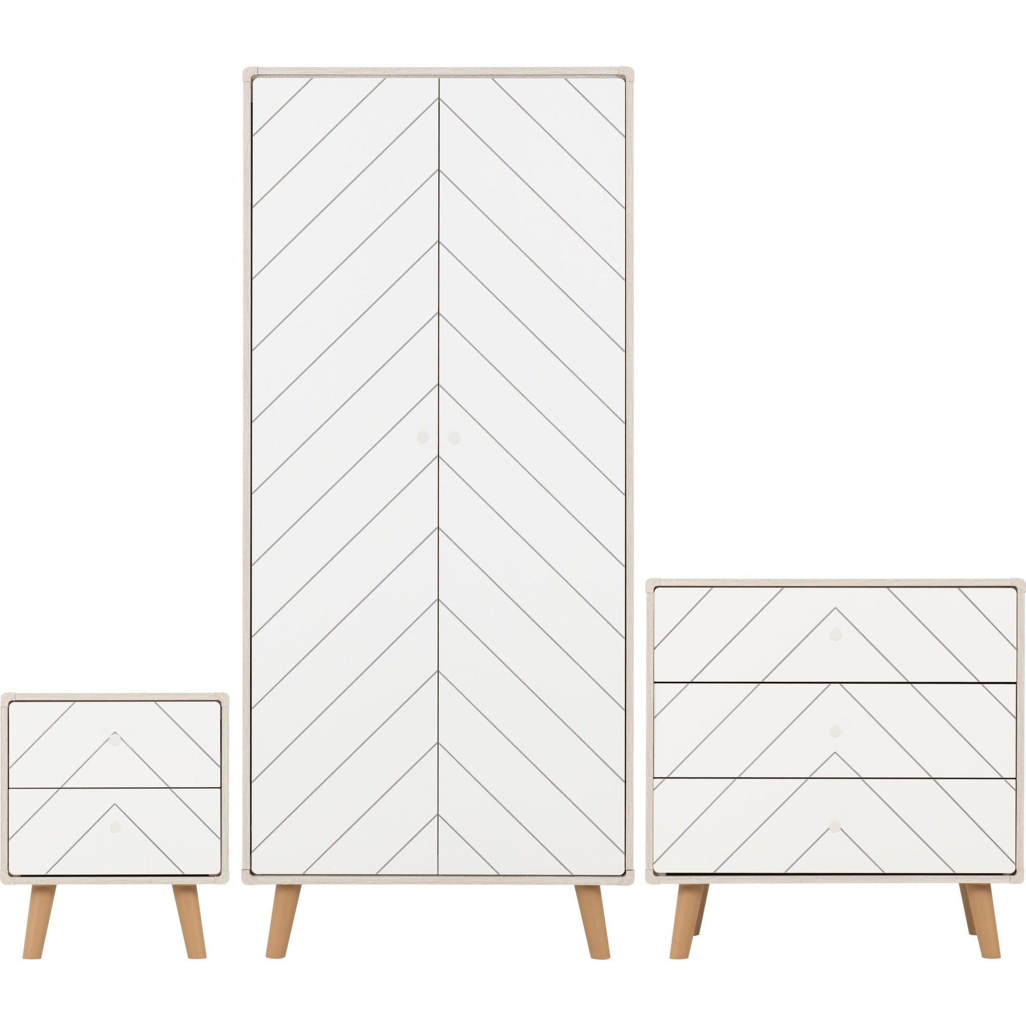 Dixie Trio Set - Dusty Grey/White