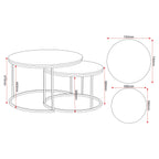 Dallas Round Coffee Table Set - Marble/Gold Effect