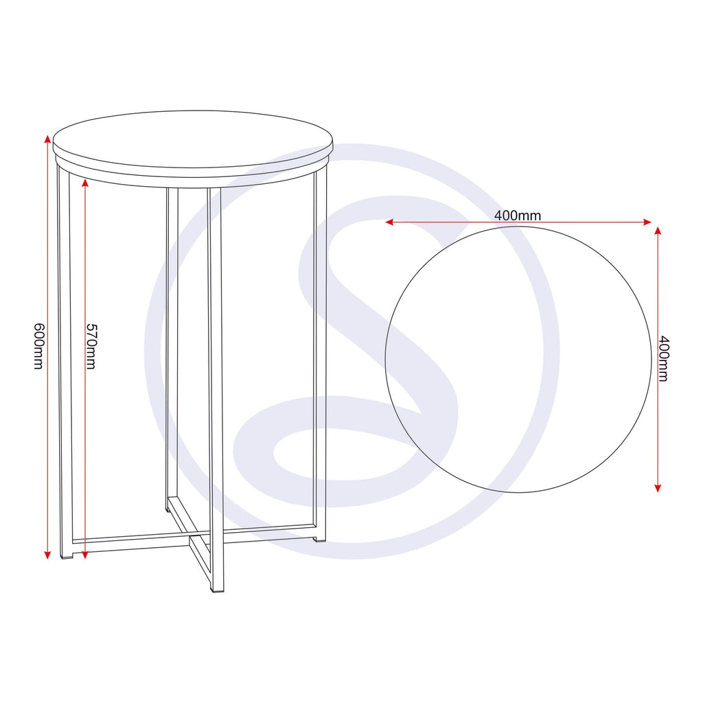 Dallas Side Table - Marble/Gold Effect