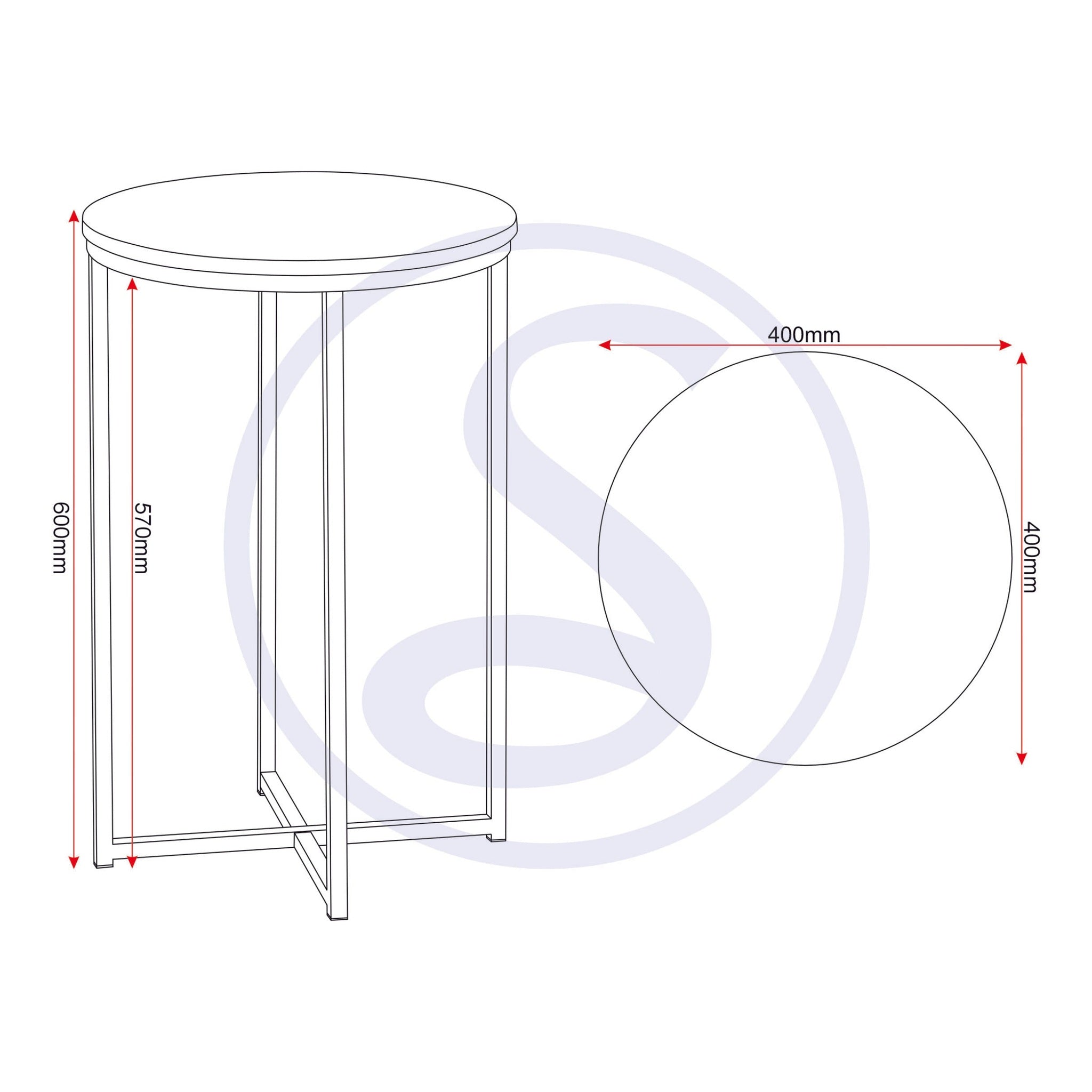 Dallas Side Table - Marble/Black