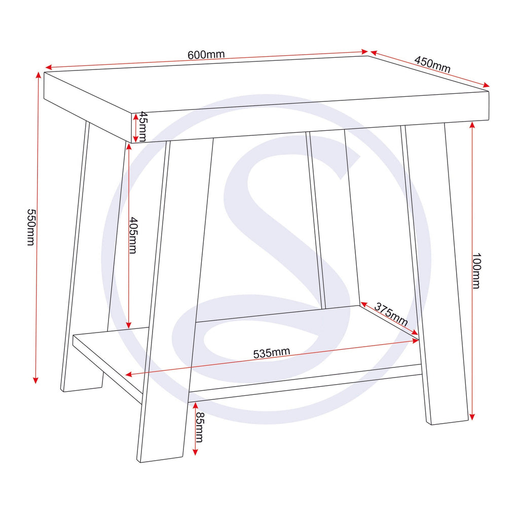 Eddie Side Table - Grey/Sonoma Effect