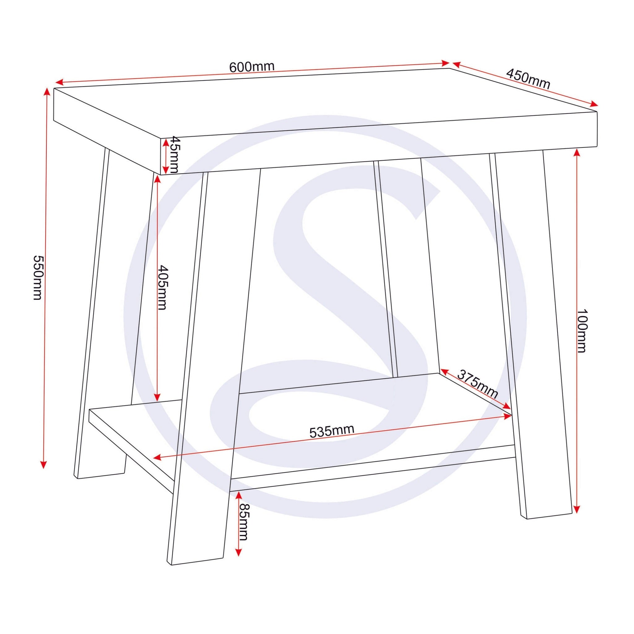 Eddie Side Table - Grey/Sonoma Effect