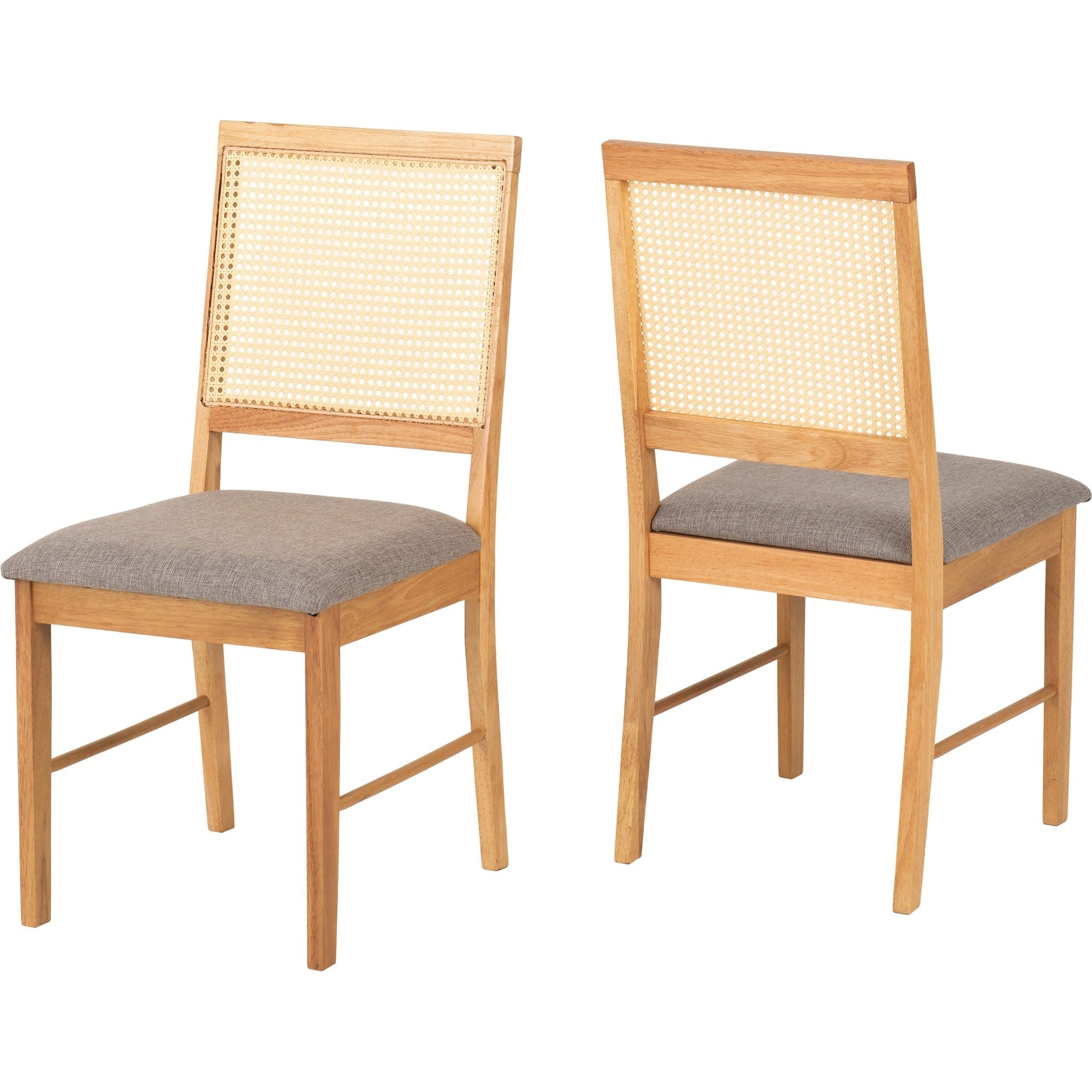 Ellis Dining Chair X2 Per Box - Oak Effect/Grey Fabric