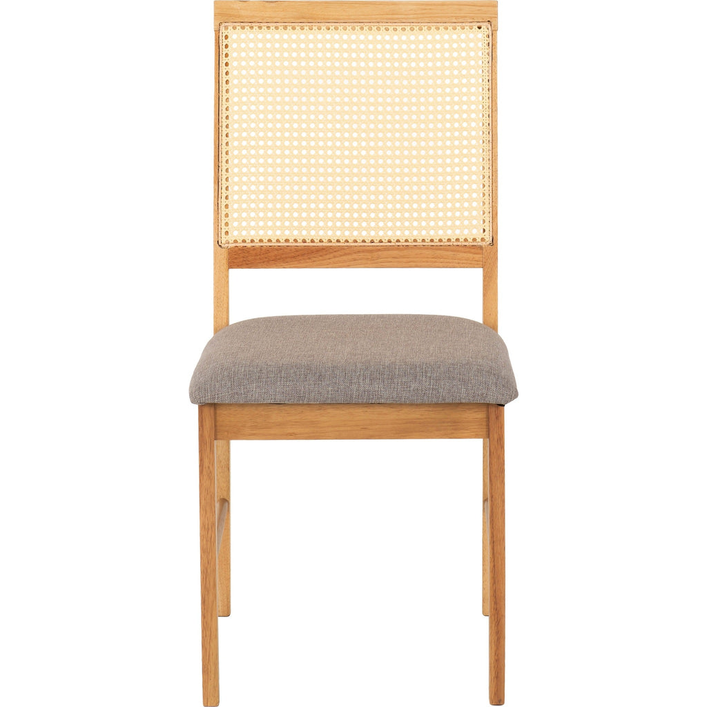 Ellis Dining Chair X2 Per Box - Oak Effect/Grey Fabric