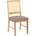 Ellis Dining Chair X2 Per Box - Oak Effect/Grey Fabric