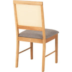 Ellis Dining Chair X2 Per Box - Oak Effect/Grey Fabric