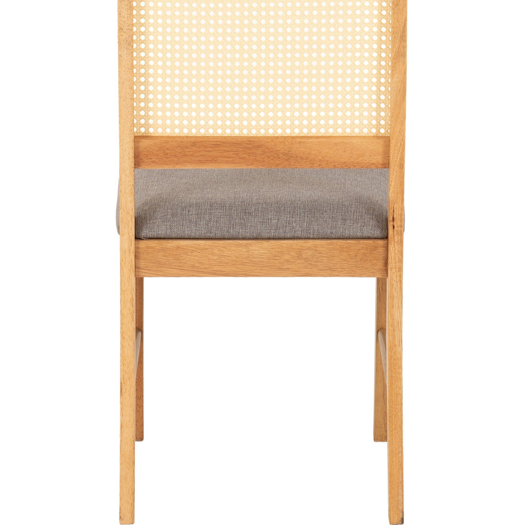 Ellis Dining Chair X2 Per Box - Oak Effect/Grey Fabric