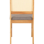 Ellis Dining Chair X2 Per Box - Oak Effect/Grey Fabric